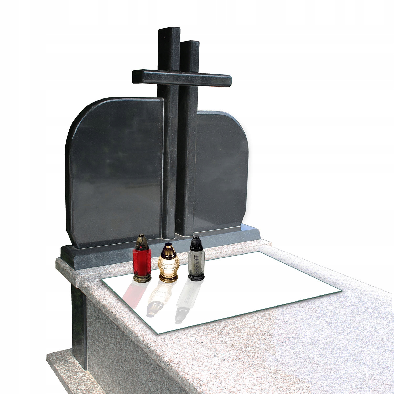 Podstawka pod znicze kwiaty na POMNIK 80x52 BIAŁA na CMENTARZ Długość (cm) 52