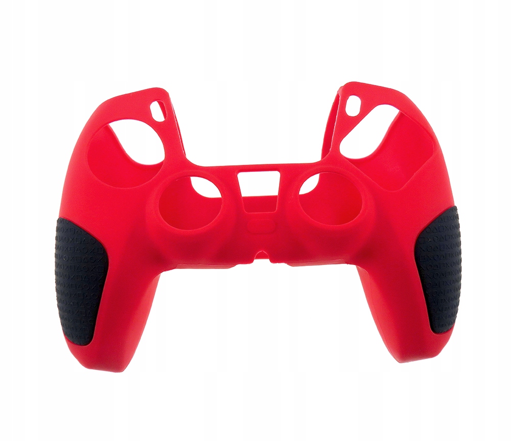 POKROWIEC ETUI SILIKONOWE OSŁONA PREMIUM pad PS5 Czerwony + Czarne Grip