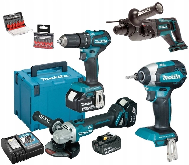 

Makita Zestaw Combo 4SZT Narzędzi 18V 3xBATERIA