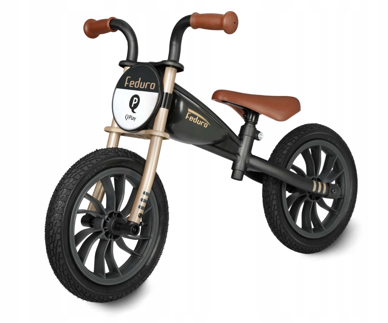 Qplay Rowerek Biegowy Feduro Black-Golden dla dzieci retro