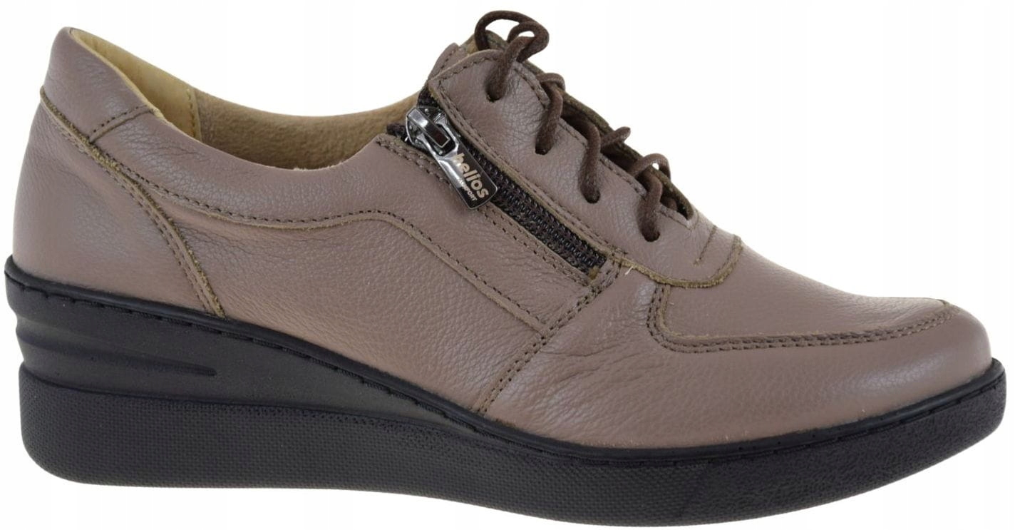 Komfortní dámské kožené polobotky Helios 460 béžové, boty pro každodenní nošení VEL.37