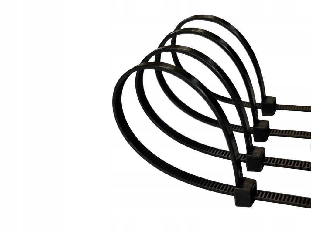100 X Opaski Zaciskowe Kablowe Trytytki Czarne Uv 300x12 (100 Szt.)