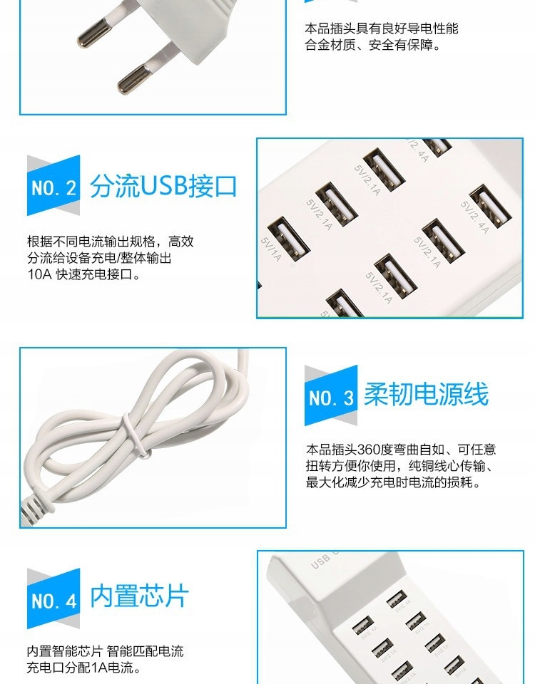 Multi-portowa inteligentna ładowarka USB EAN (GTIN) 4016447910518