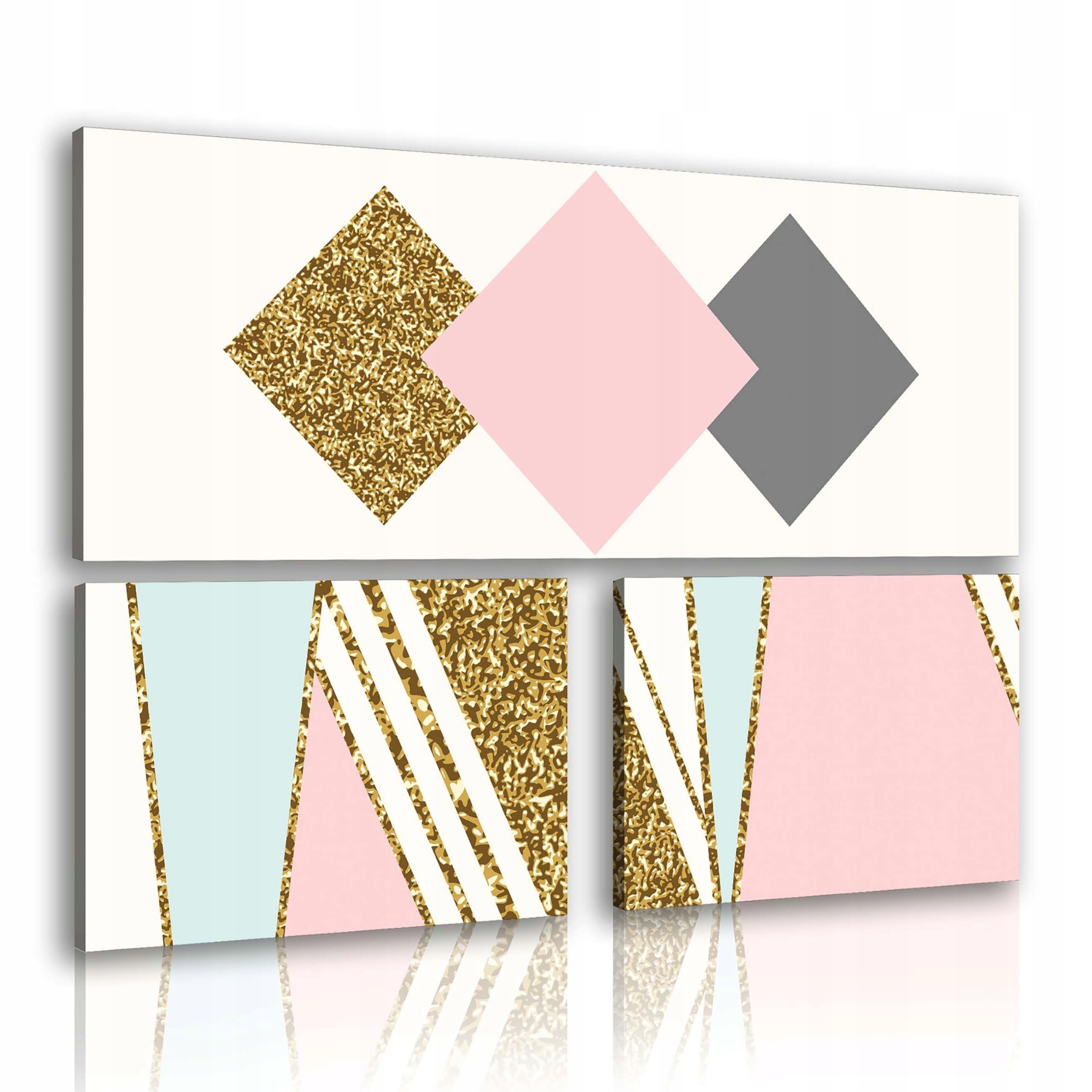 Obraz 80x55 Geometrie abstrakce pastely zlato lesk moderní minimalismus