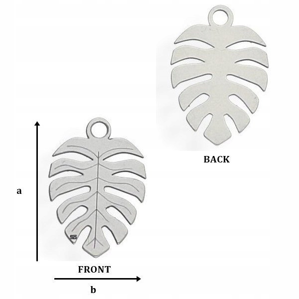 CL-302 Zawieszka Monstera 14 mm Srebro 925