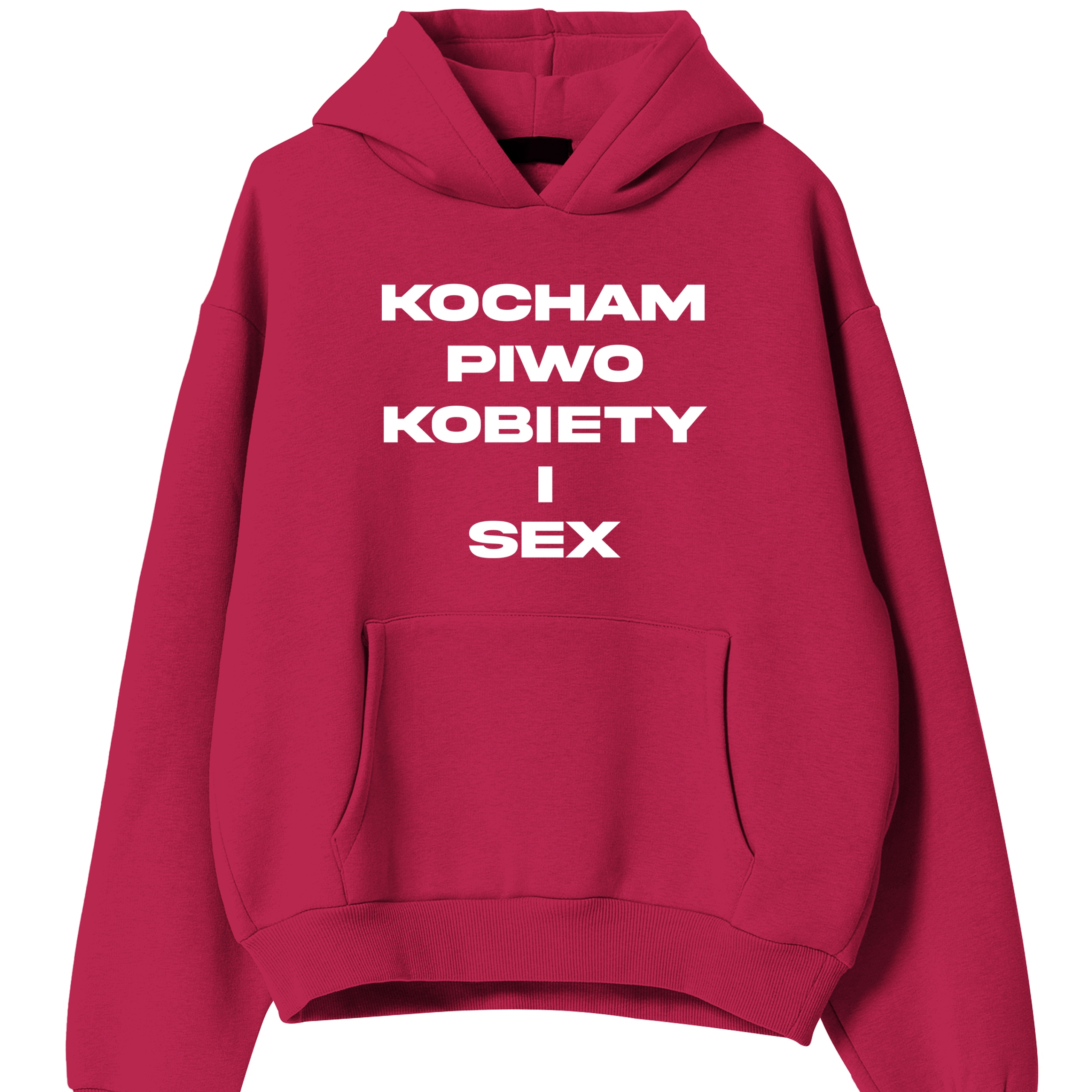 Mikina Červená S Kapucí Na Dárek Narozeniny Miluji Pivo A Sex S