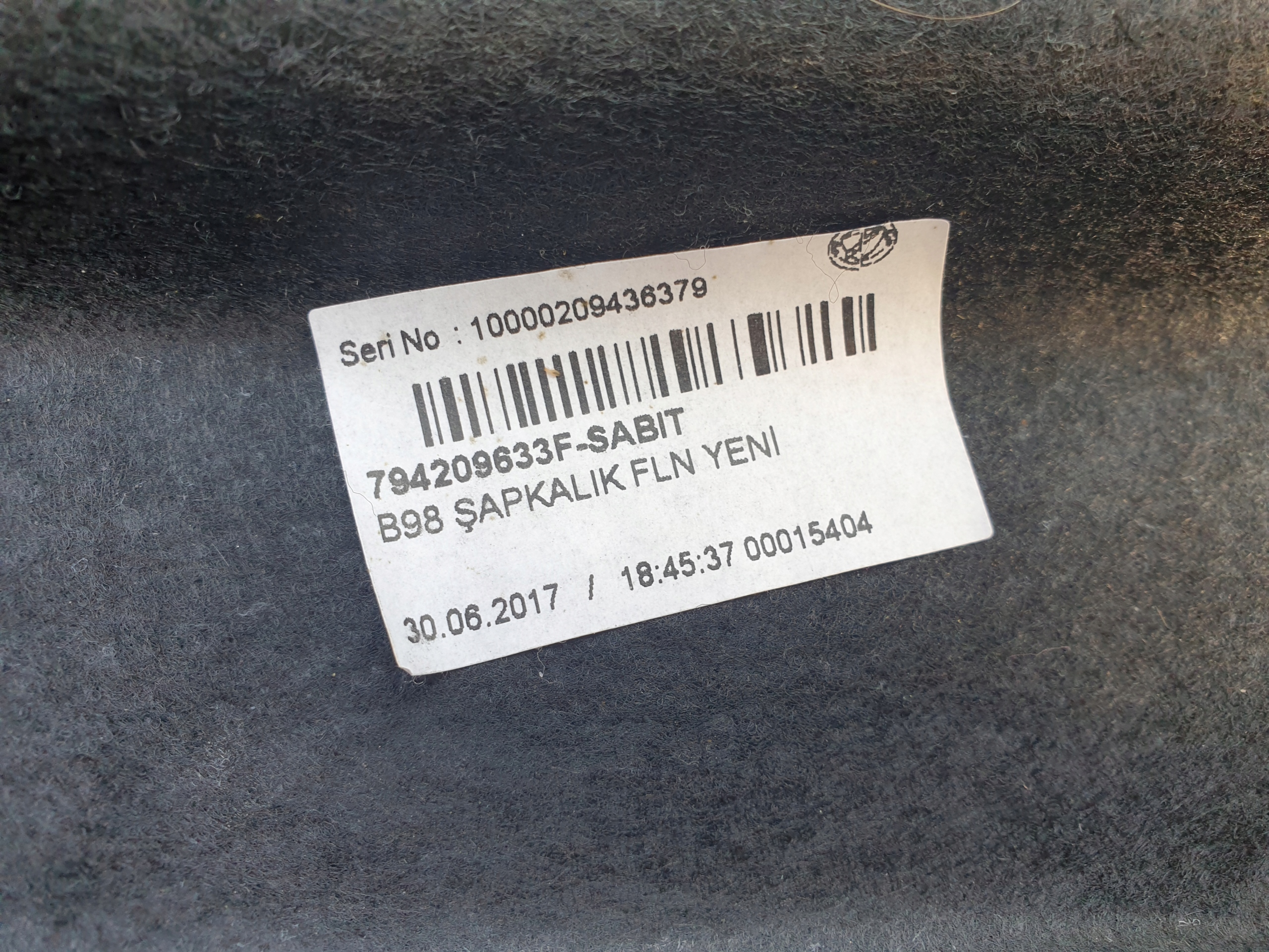 plato rear RENAULT CLIO 4 IV 2013- 5D HB 794209633F