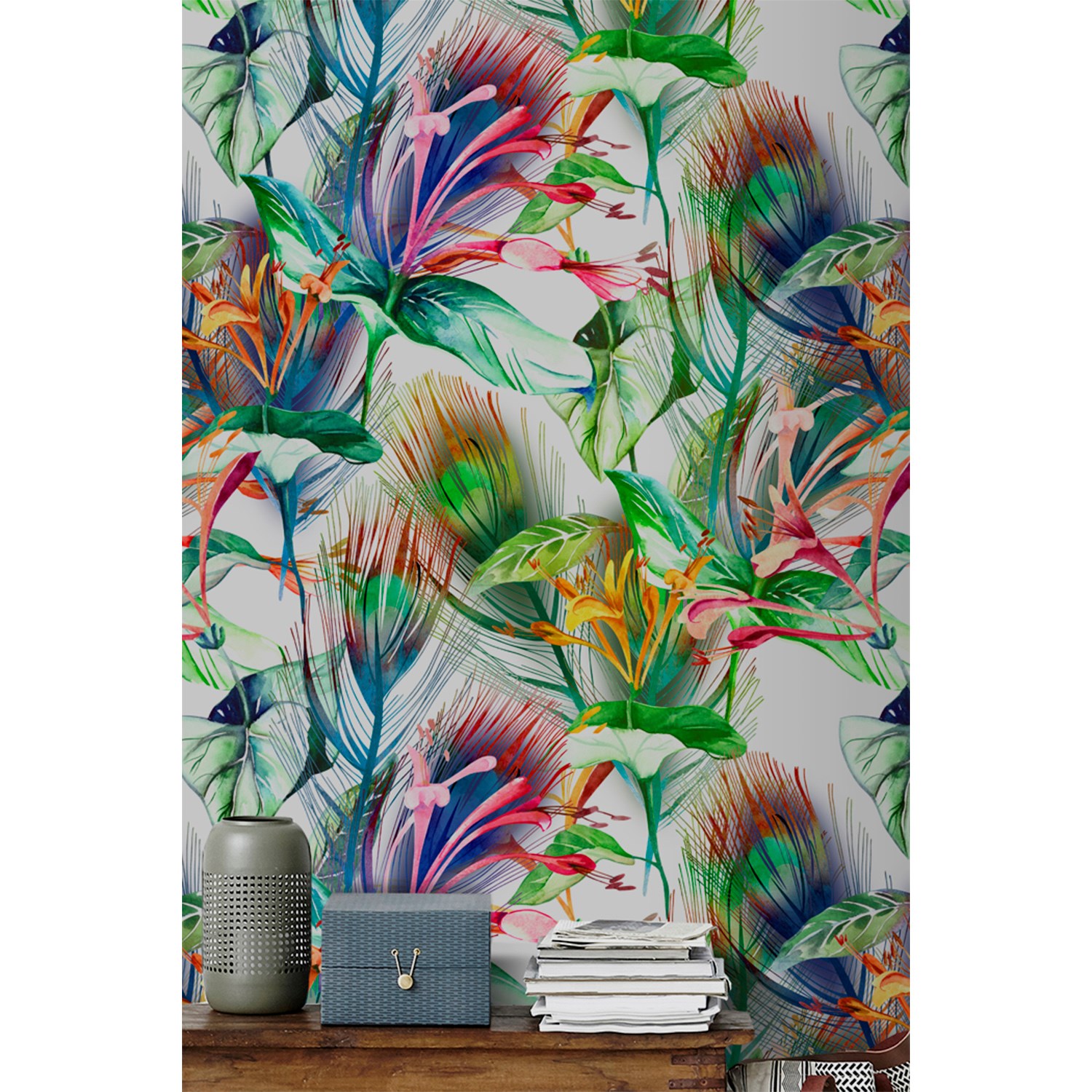 

Tapeta ścienna Kolorowe kwiaty akwarela 208x146 cm