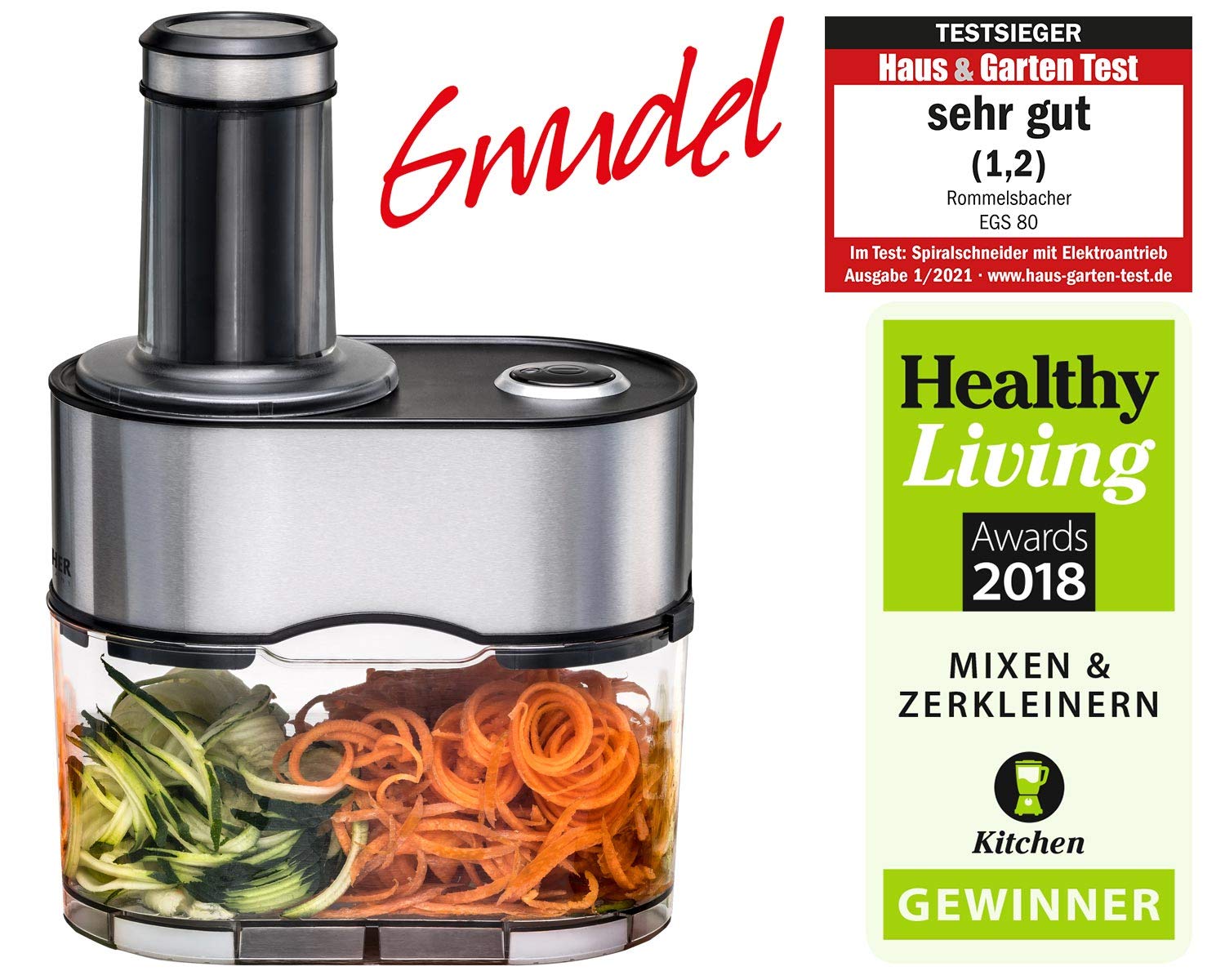 ROMMELSBACHER Krajalnica Do Warzyw 5 Ostrzy Pojemnik 2,5L Bezpieczeństwo — miniatura 2