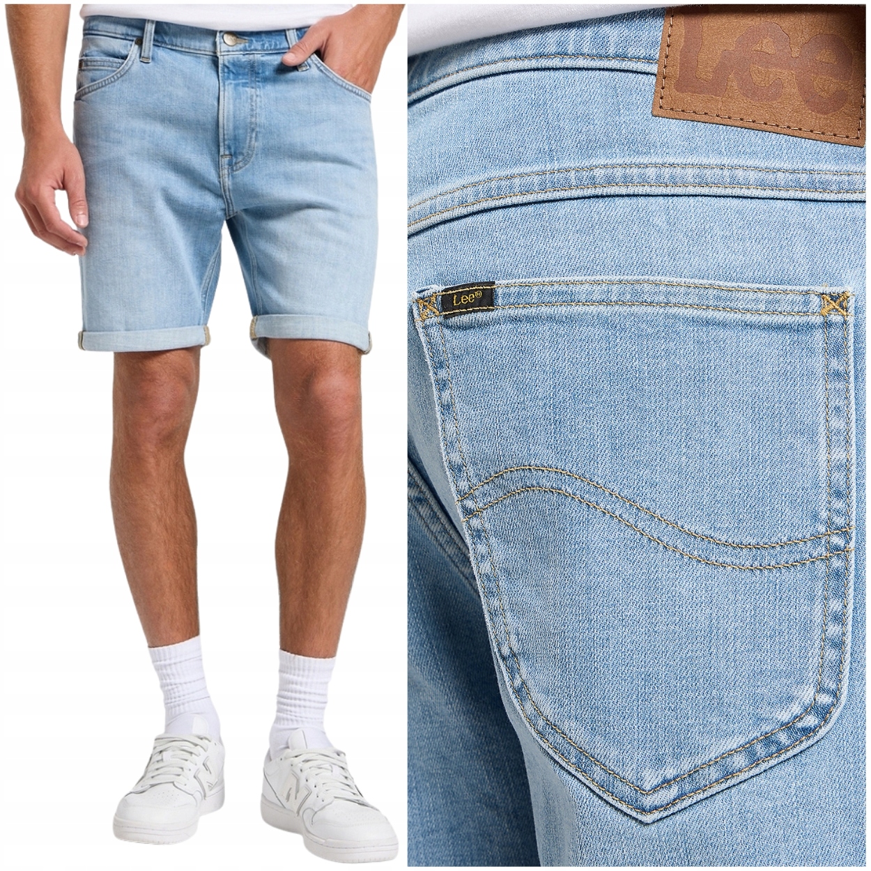 Lee Rider Short slim Boss krátké pánské džínové kalhoty s kraťasy W38