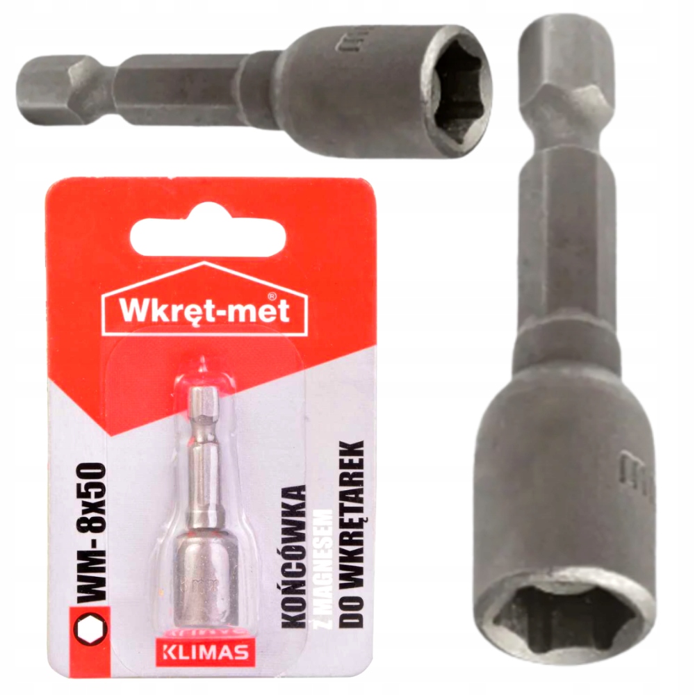 Bit końcówka magnetyczna łeb sześciokątny 8x50mm KLIMAS