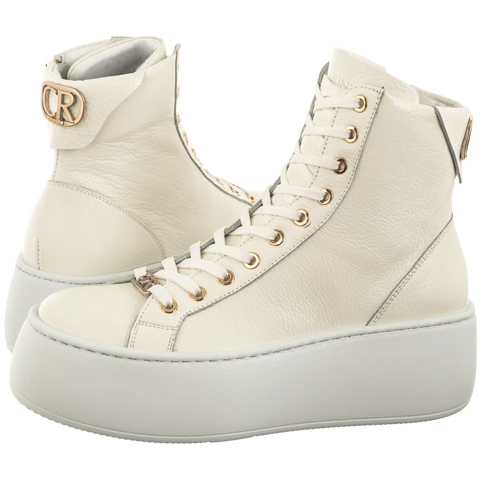 Dámské boty Kotníkové Boty na platformě Tenisky Kožené Carinii Bílé