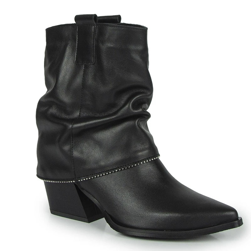 Gamis 7678 Černé Kotníkové Kotníkové Boty Z Lícové Kože 40