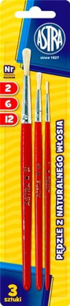 AS PĘDZLE Z NATURALNEGO WŁOSIA 3 SZTUKI