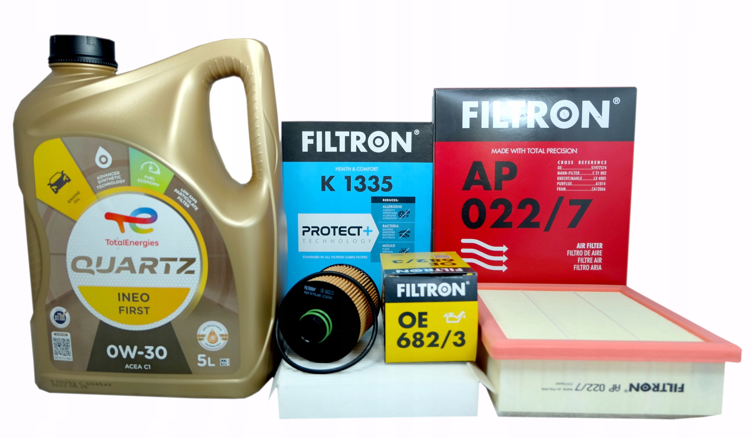 3 x filter Filtron olej 0w30 Total ineo Fiat 500X 1.6 2.0 Crd