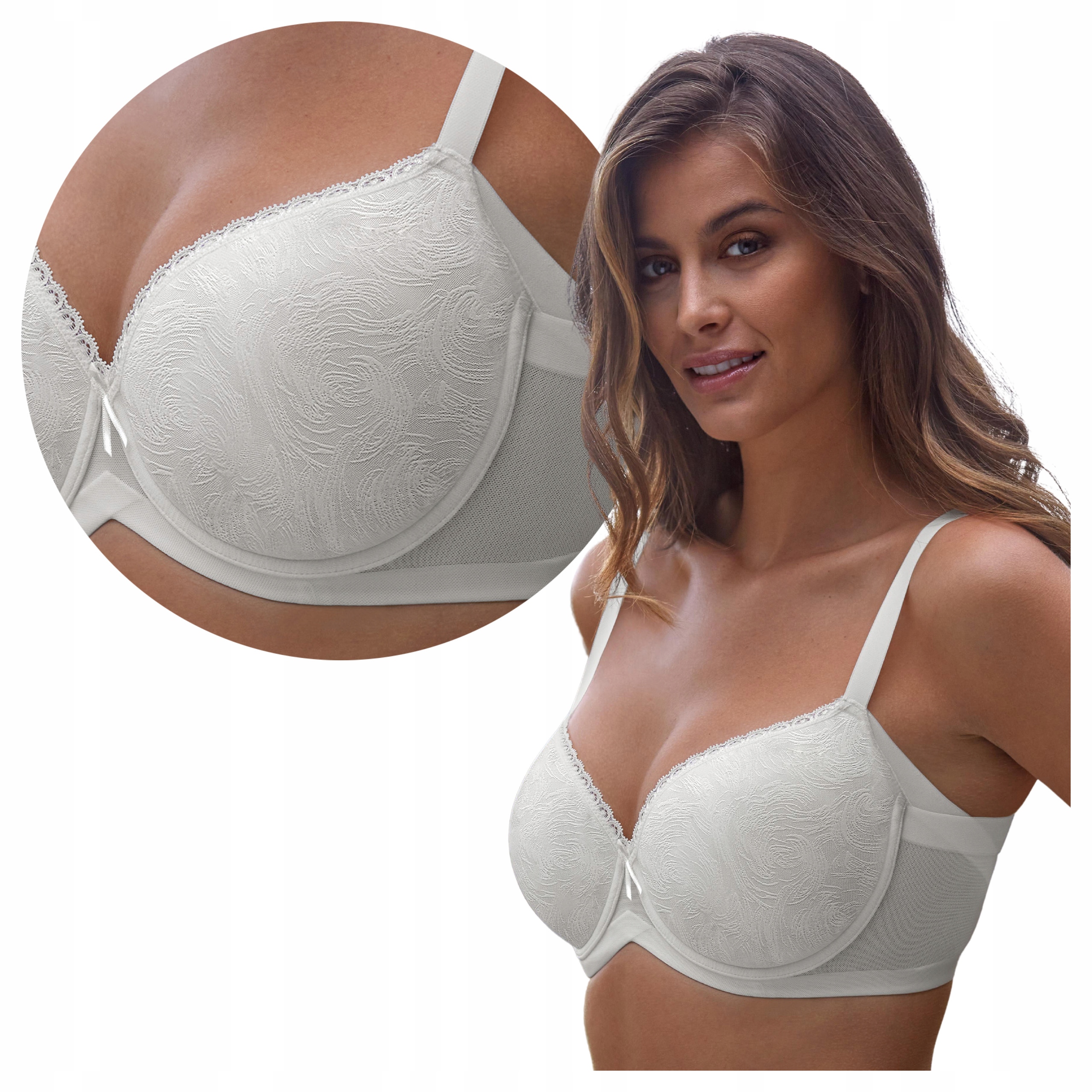 Hladká modelovací boční vyztužená podprsenka 100C Violeta Marfil perleťová