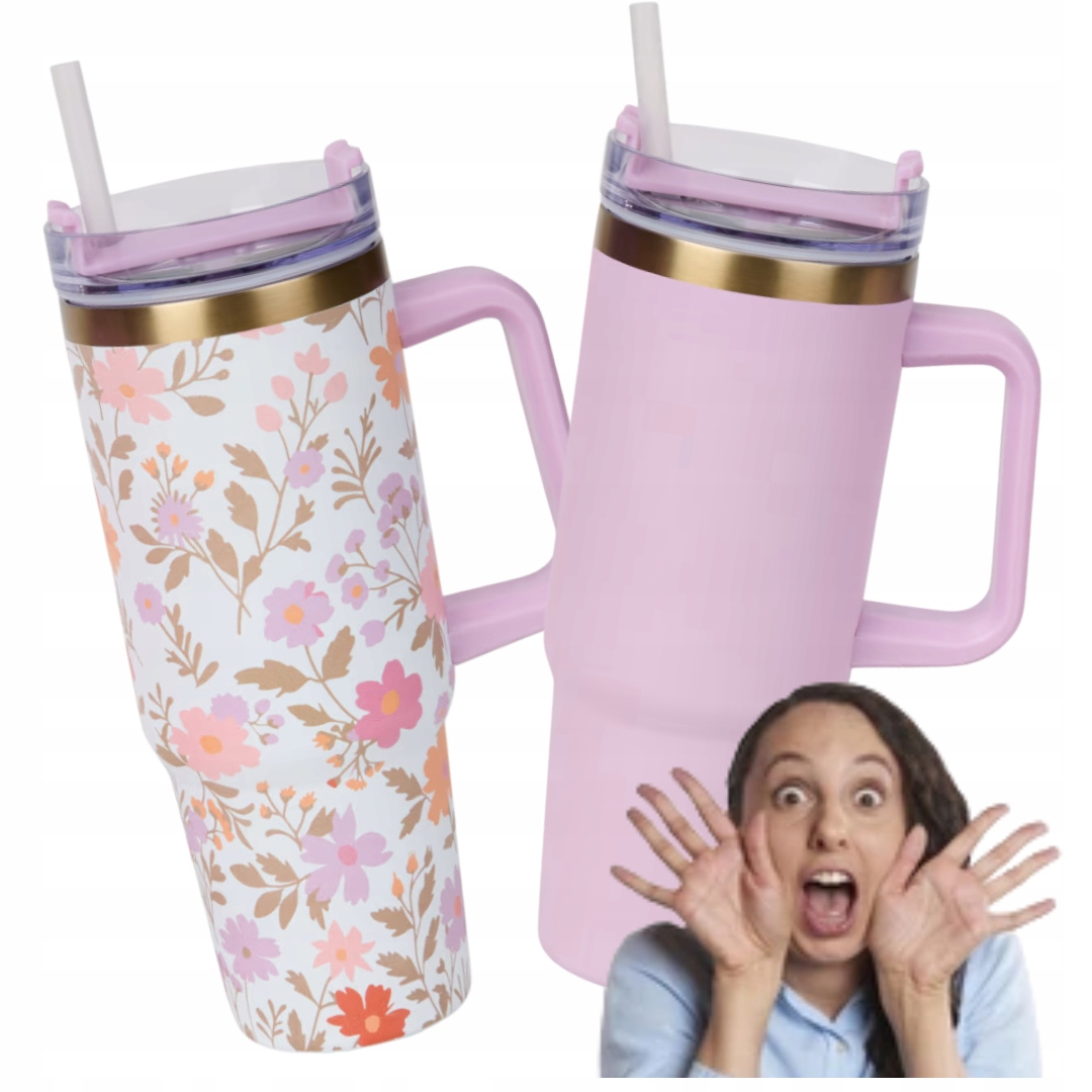 Dárková Sada 2X Termohrnek 900ML Velké Ozodbné Hrnky Na Čaj
