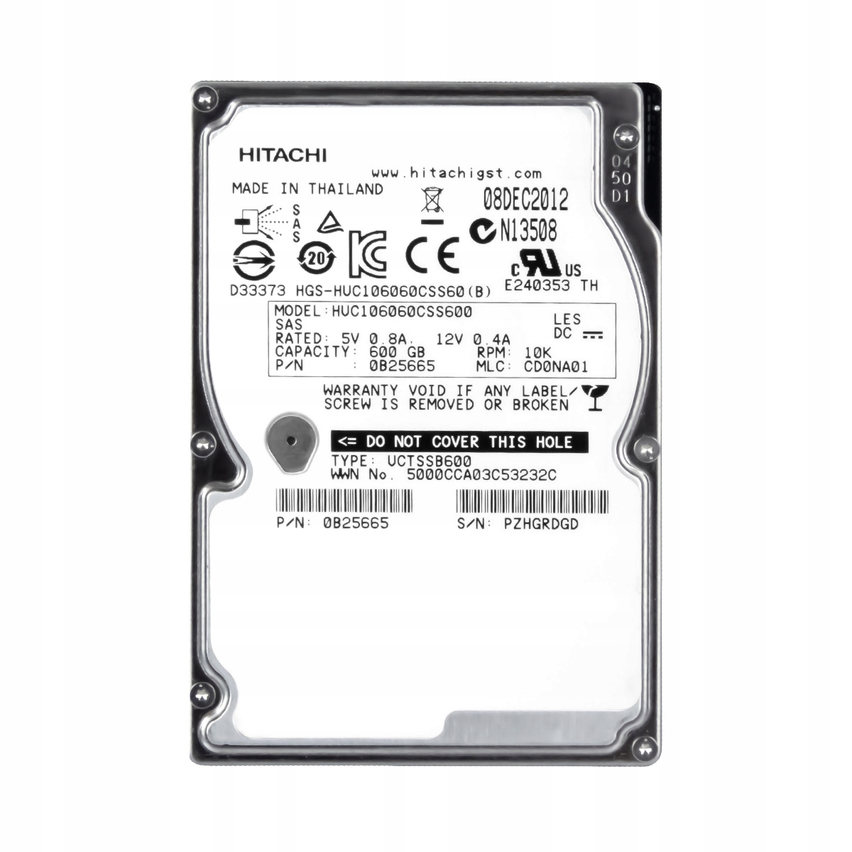 

600GB 10K 64MB SAS-2 2.5'' HUC106060CSS600