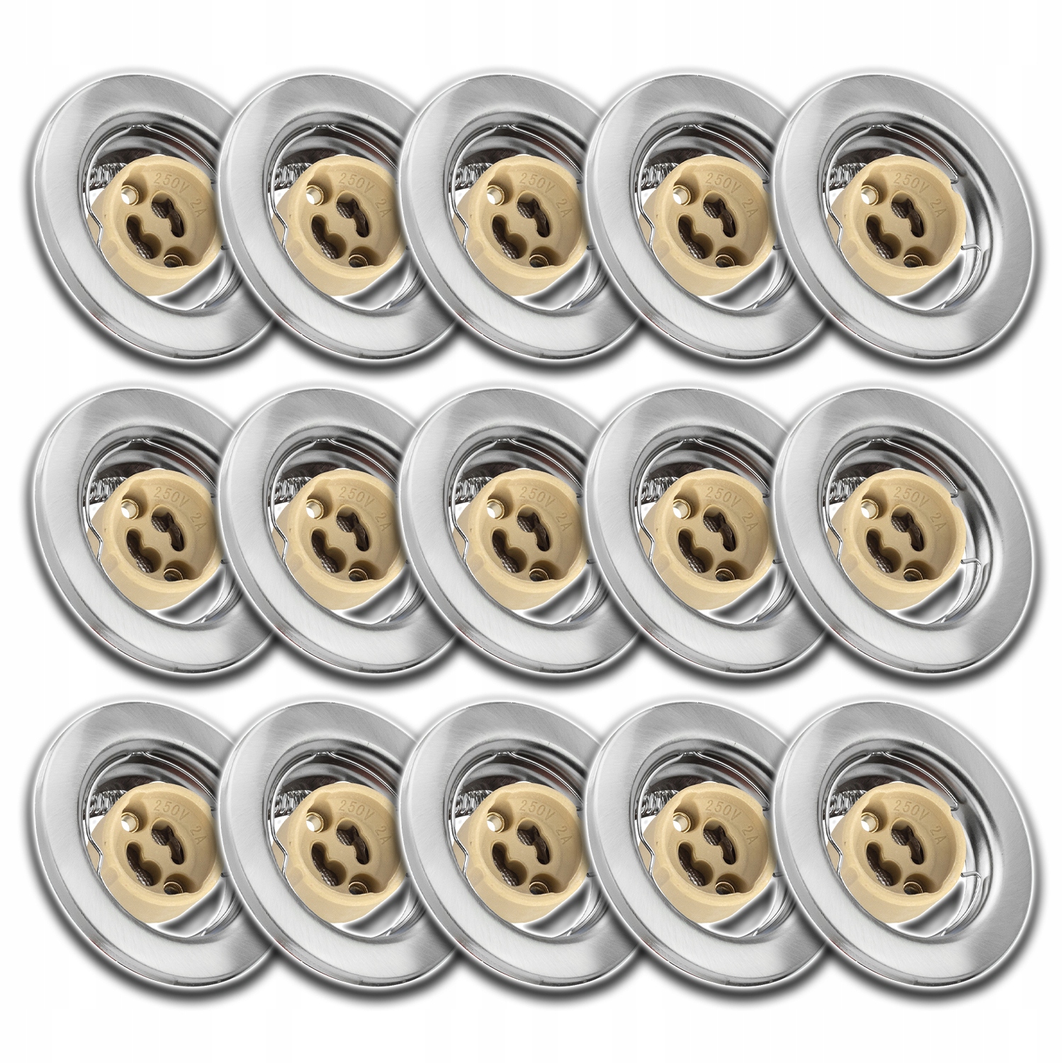 15x Stropní Svítidlo Lampa Na Žárovku GU10 Zásuvka Konektor Žárovky Kulatá