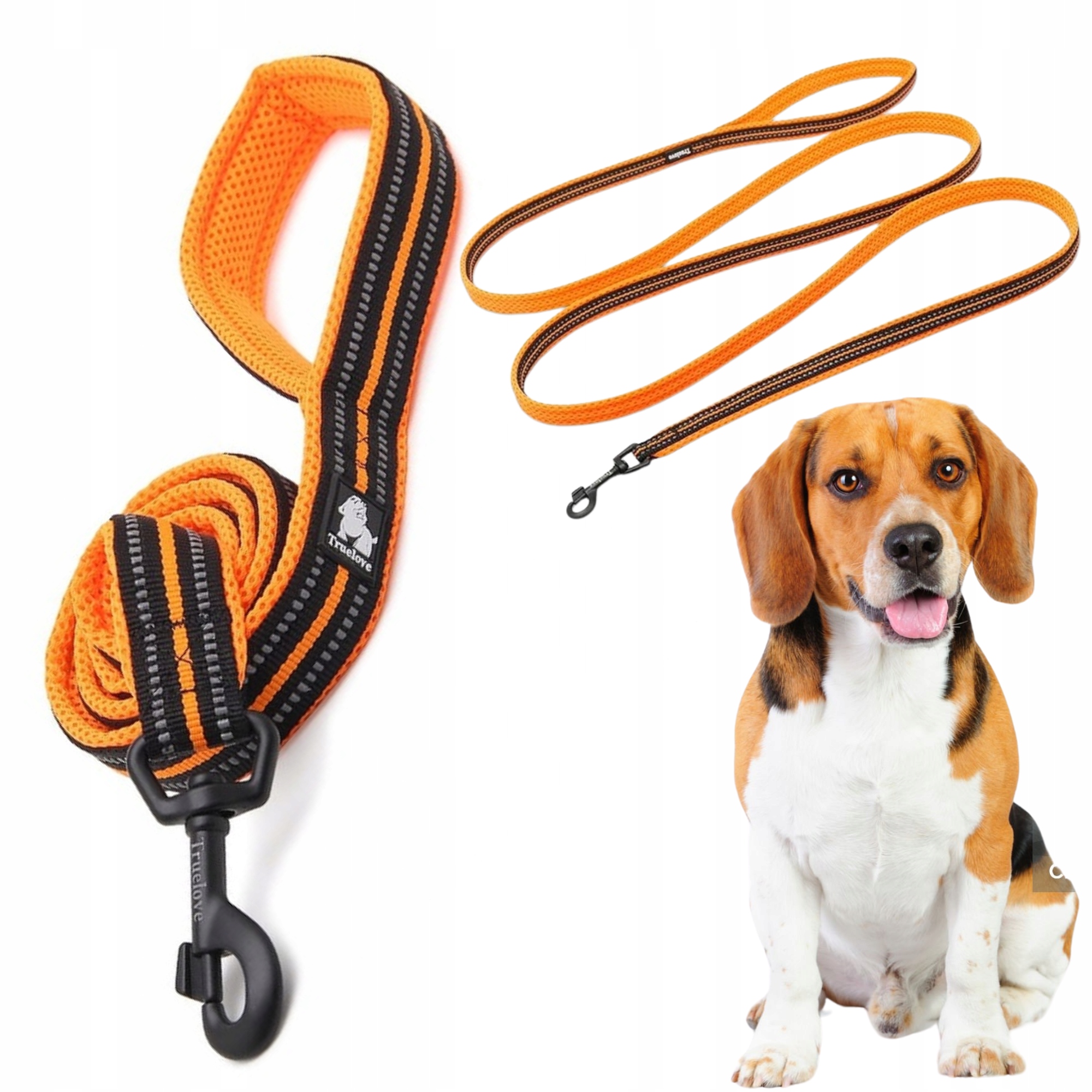 Levně Vodítko Pro Psa Reflexní Silná Truelove Active Oranžová 200 CM Velikost M