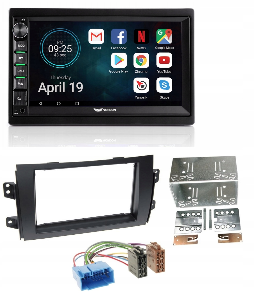 Vordon AC-8290 Rádio CarPlay Bluetooth Suzuki SX4 Fiat Sedic Cúvacia kamera