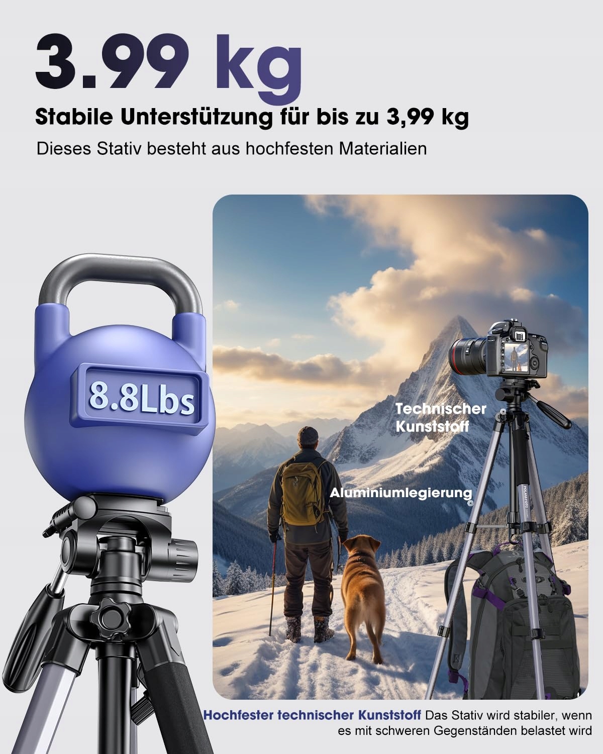 POLAM-FOTO Statyw Aluminiowy 188cm Do Aparatów Lustrzanek i Telefonów — miniatura 2