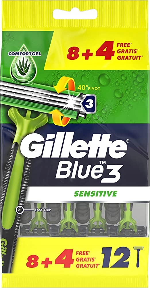 

Gillette Blue3 Sensitive Maszynki do golenia 12szt