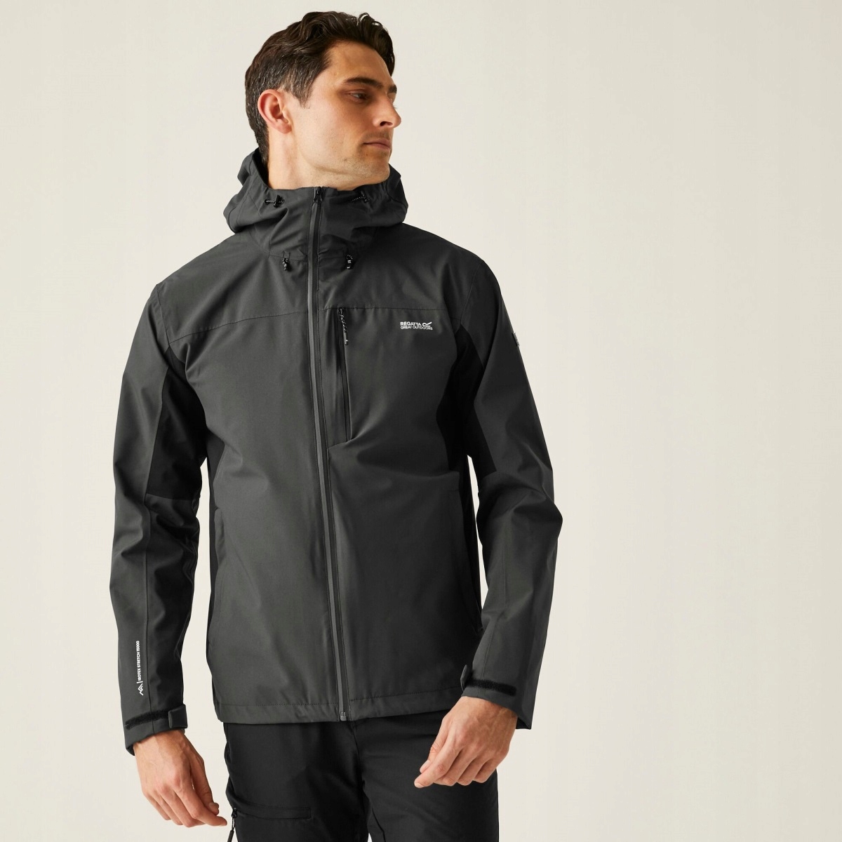Pánská membránová bunda Regatta Birchdale II šedá/černá 5XL