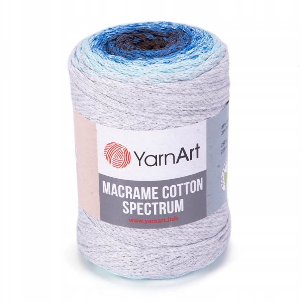 YarnArt Macrame Cotton Spectrum 1304 modrý provázek makramé 4 x 250 g