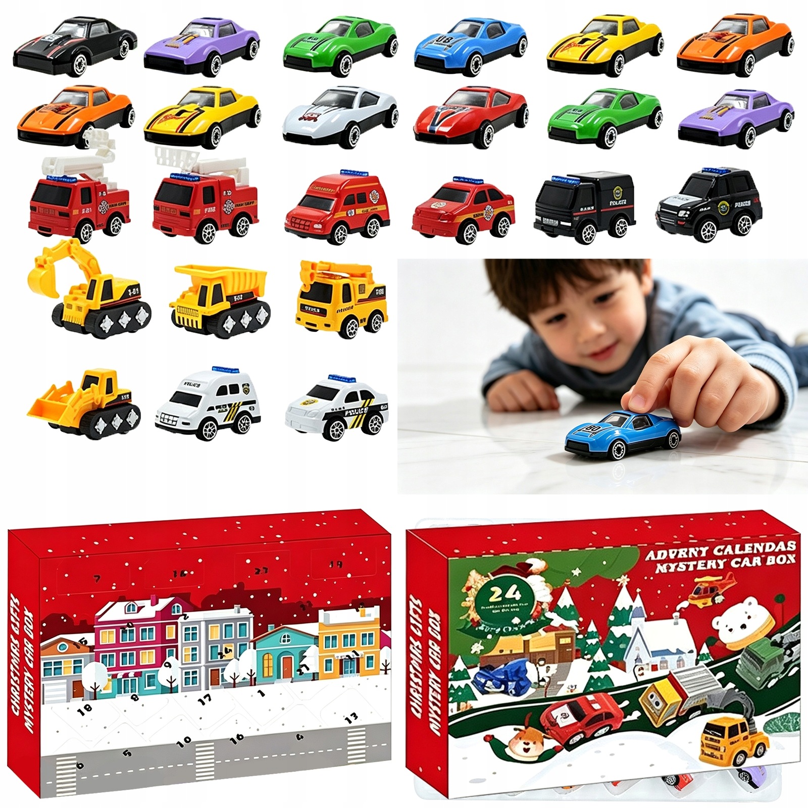 Adventní Kalendář Pro Kluky Auta, Vozidla A Hračky Autíčka (24 kusů)