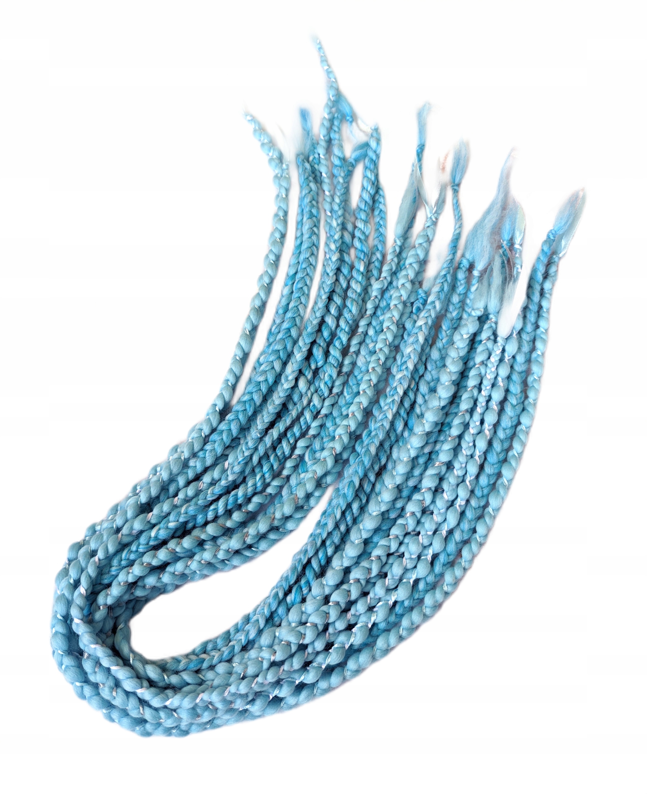 Vlněné copánky Opakovaně Použitelné , modré, Šepot Oceánu, 10 kusů