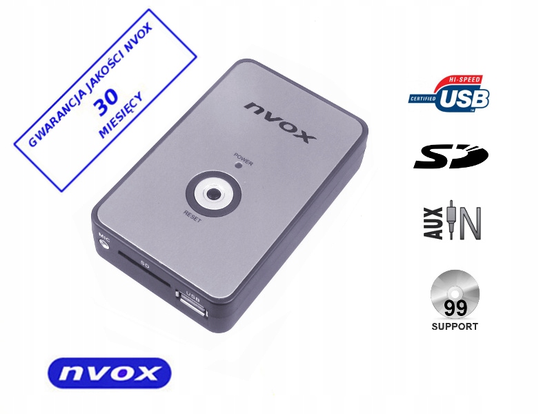 NVOX ZMIENIARKA FIAT 8PIN MP3 USB SD AUX Marka inna