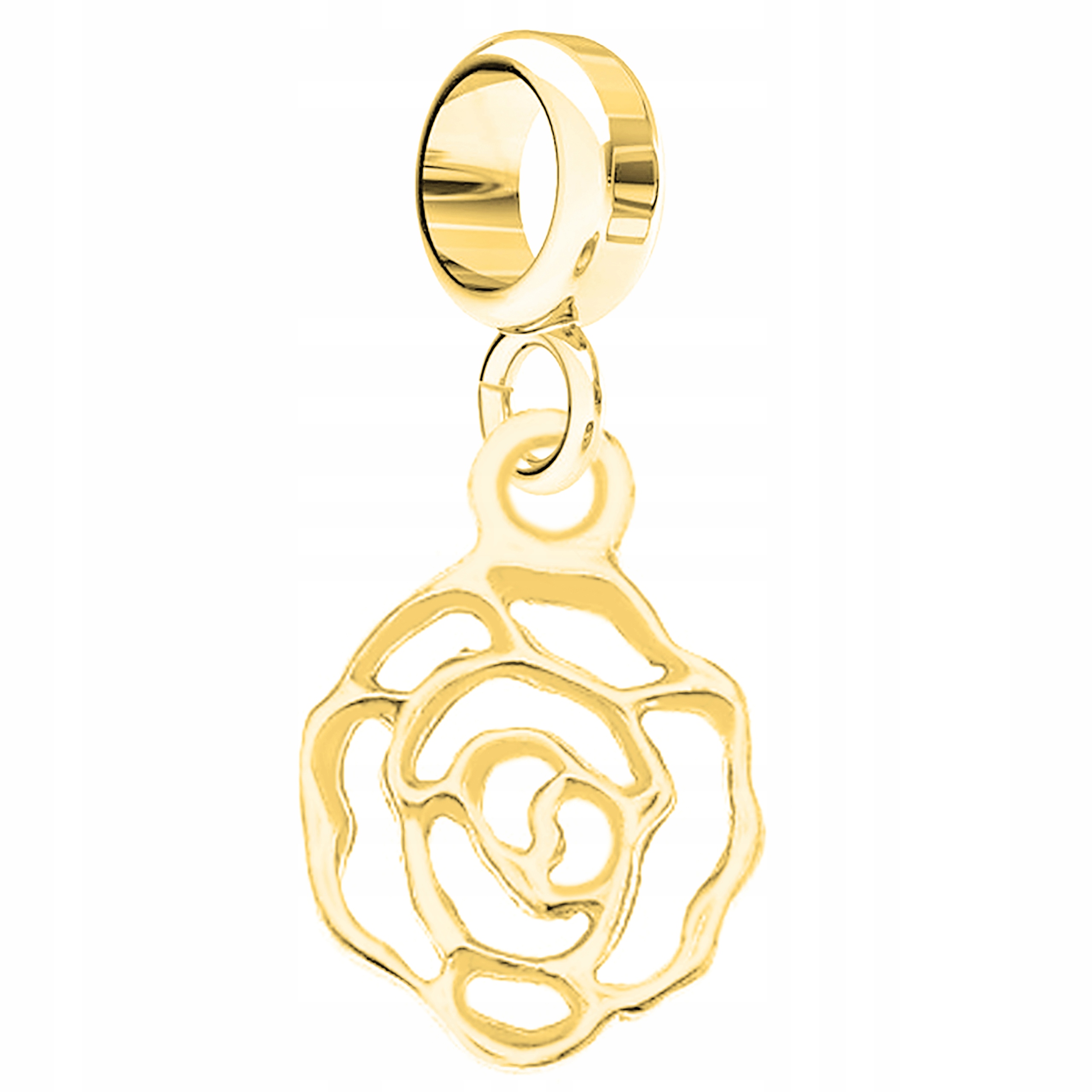 Charms Zlatá růže Květina Plech s květinou Květina Tulipán Stříbro 925