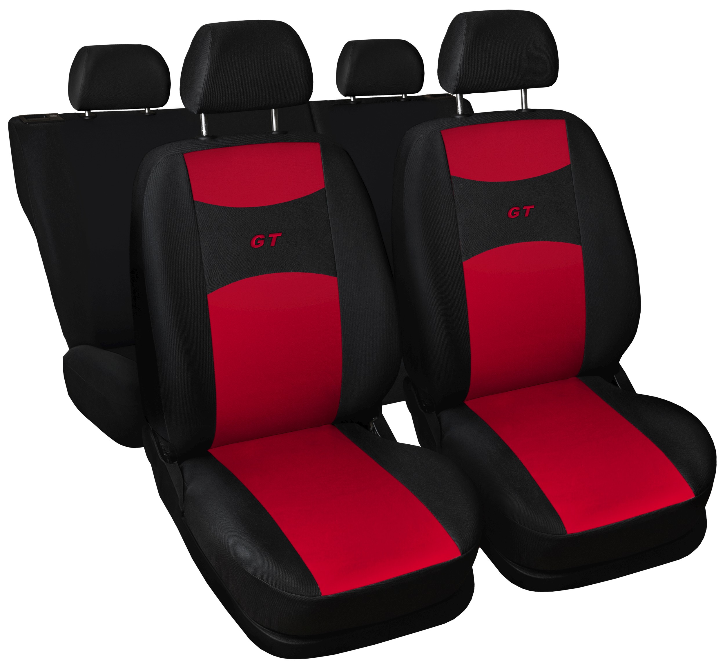 Pokrowce samochodowe na fotele Gt czerwone do Skoda Fabia I II III Zestaw