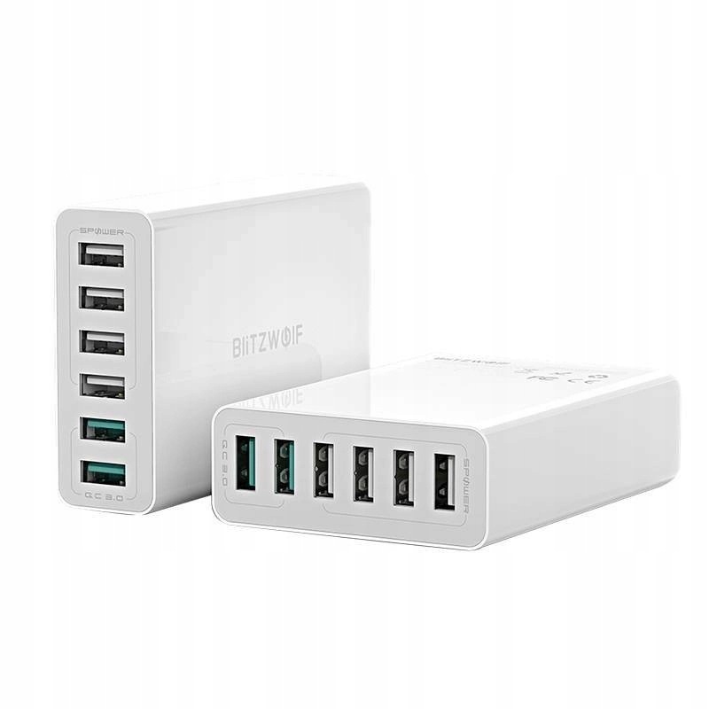 Nabíječka 6x Usb Blitzwolf BW-S15, Qc 3.0, 60W (bílá)