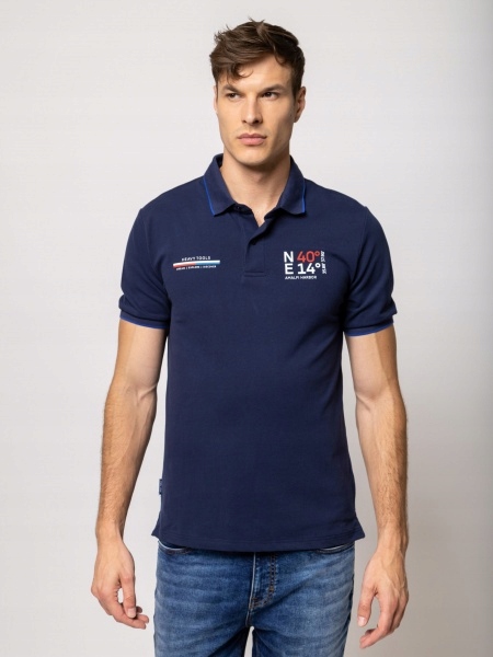 Heavy Tools Pánské Tričko Polokošile Tričko Dernet Midnight L