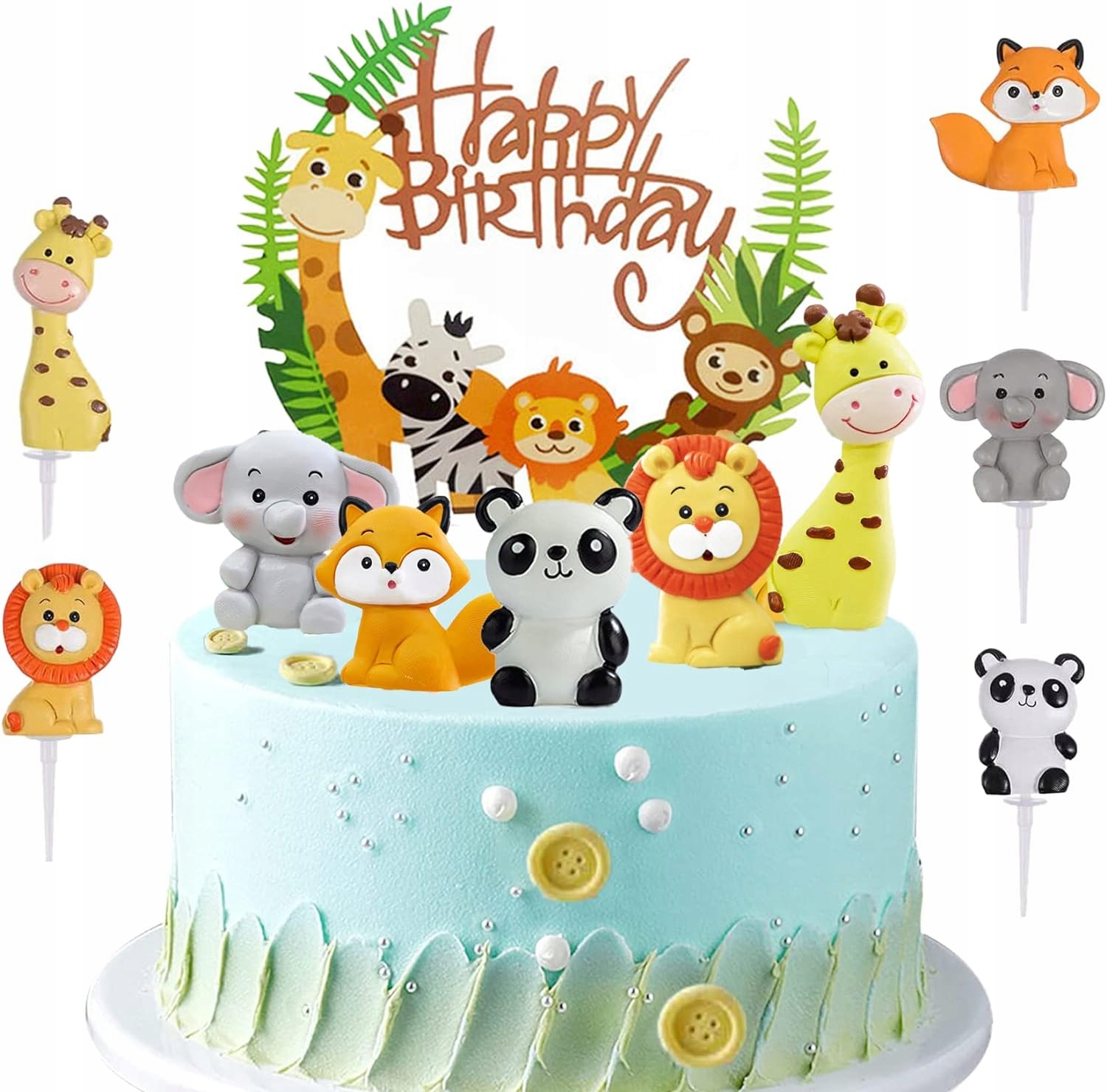 Levně Dekorace Na Dort K 1. Narozeniny Dort Dort Zvířata Tygr Žirafa Zebra Roček