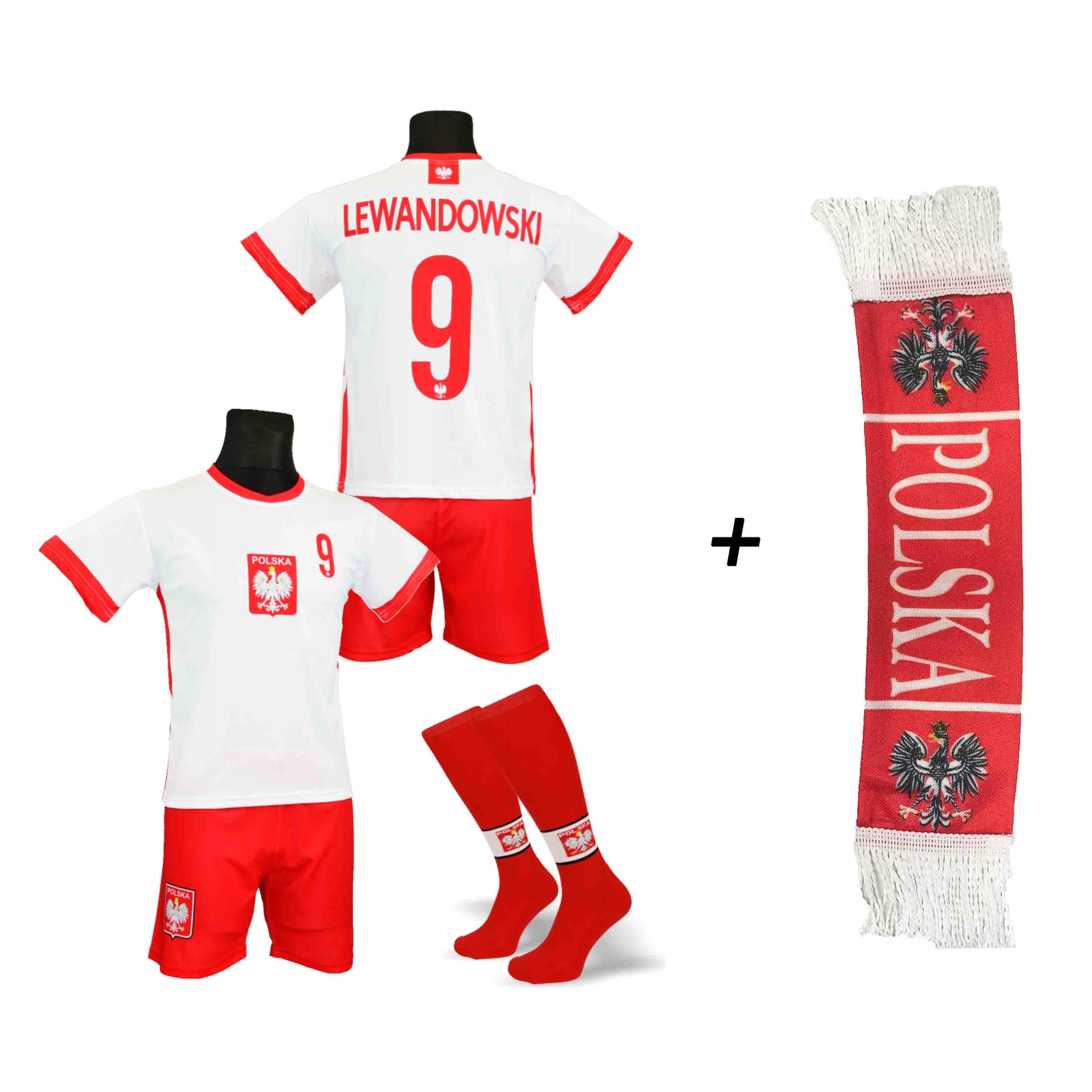 

Lewandowski Polska Bia strój komplet + getry 134