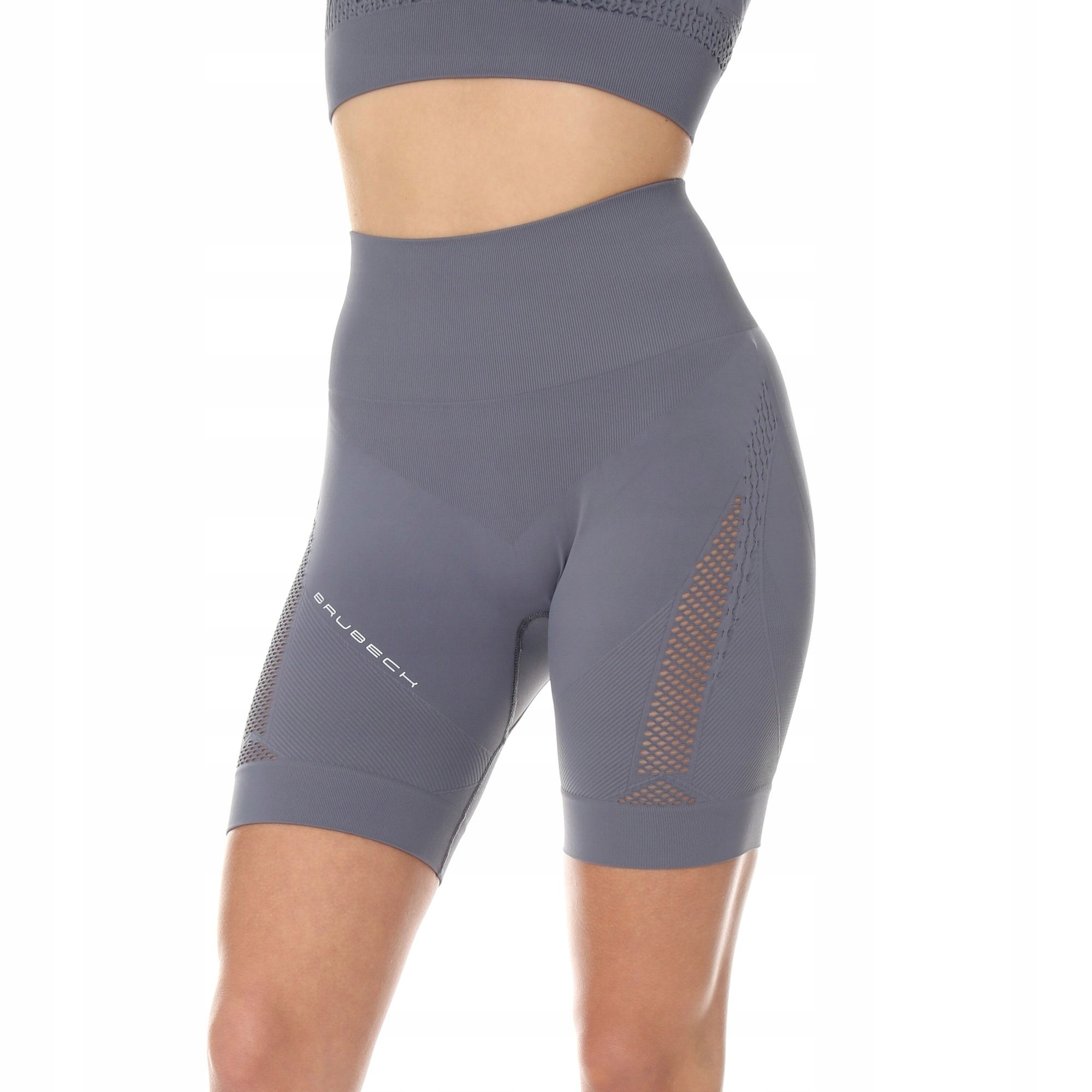 Legginsy damskie Gym z krótką nogawką Brubeck XL szary