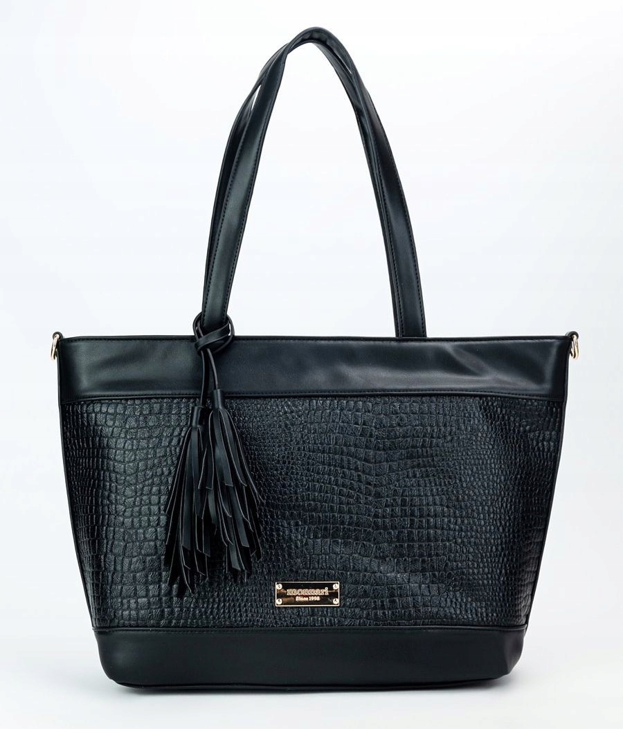 Černá Kabelka Shopperka Monnari Velké Střapce Krokodýlí Šupiny