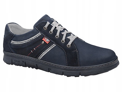 Półbuty Kacper 1-3402 r.44 Granatowe Skóra Casual