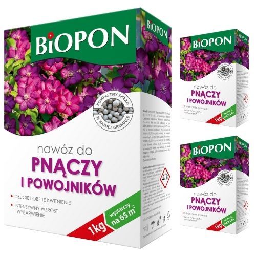 

Nawóz do pnączy i powojników Biopon 1 kg x 3 sztuk