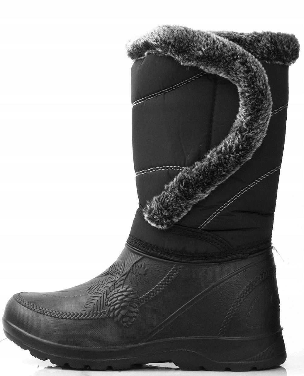 6199 CZARNE OCIEPLANE ŚNIEGOWCE KALOSZE 40 Rozmiar 40