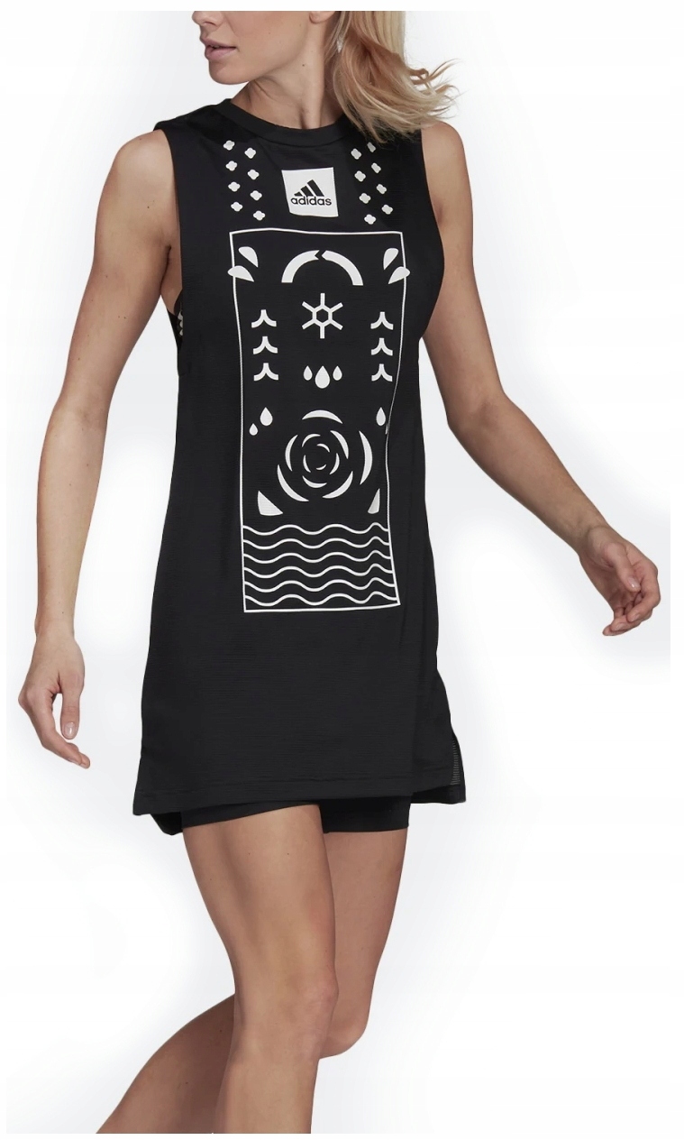 Sukienka tenisowa czarna Adidas ze spodenkami S