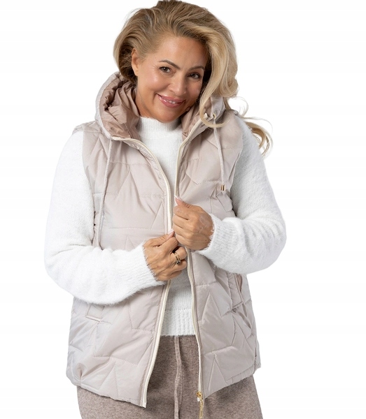 Dámská prošívaná vesta mikina s kapucí Marina S