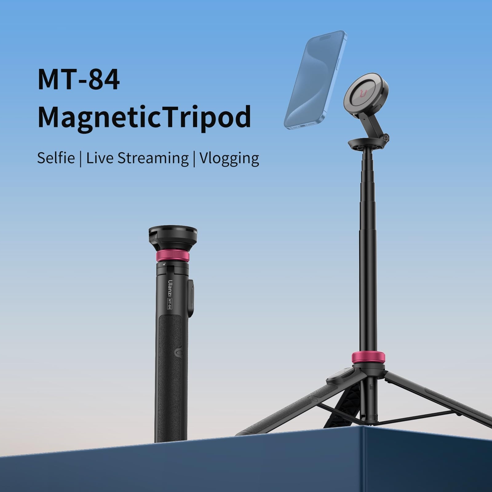 ULANZI MT-84 Magnetyczny Selfie Stick 153cm Statyw Telefonu iPhone — miniatura 8