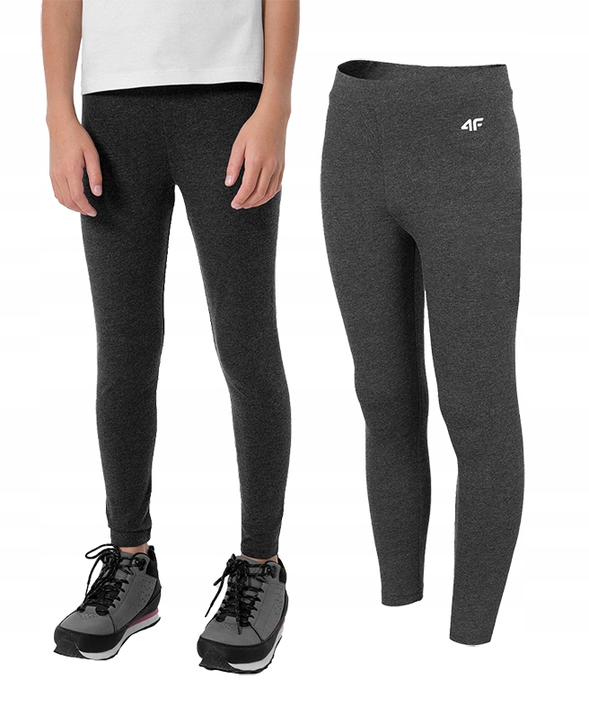 

Legginsy dziewczęce 4F JLEG001 sportowe szary 164.