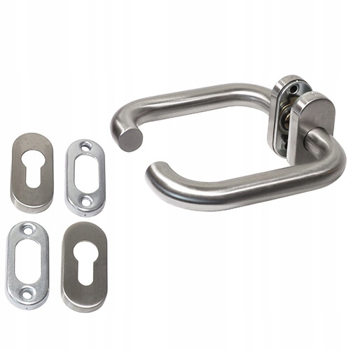Klika pro vnější dveře na vložku Oválná rozeta 65x31 mm Nikl mat