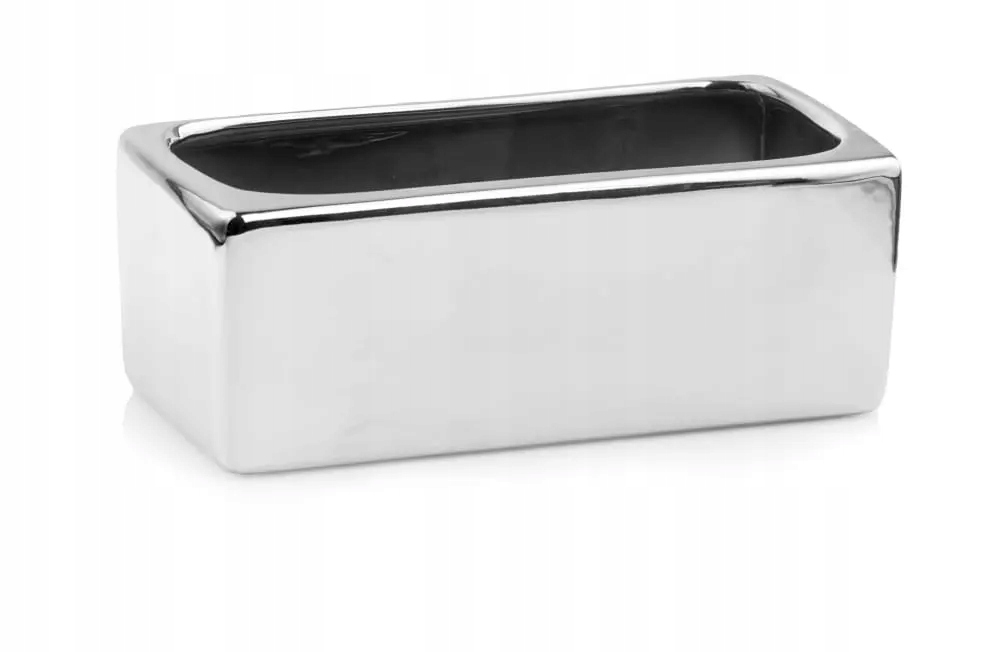 

Srebrna Prostokątna Osłonka Rynna 38x16x13 cm