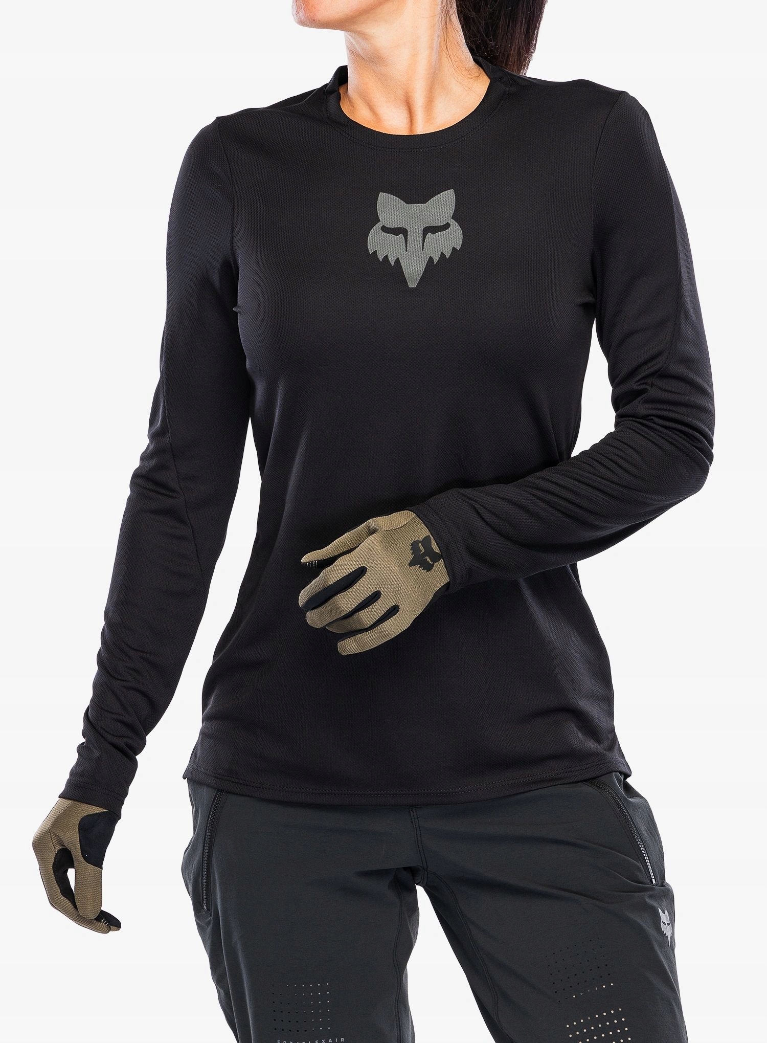 Bluza rowerowa damska Fox Ranger Ls Jersey Fox Head black/black Xs